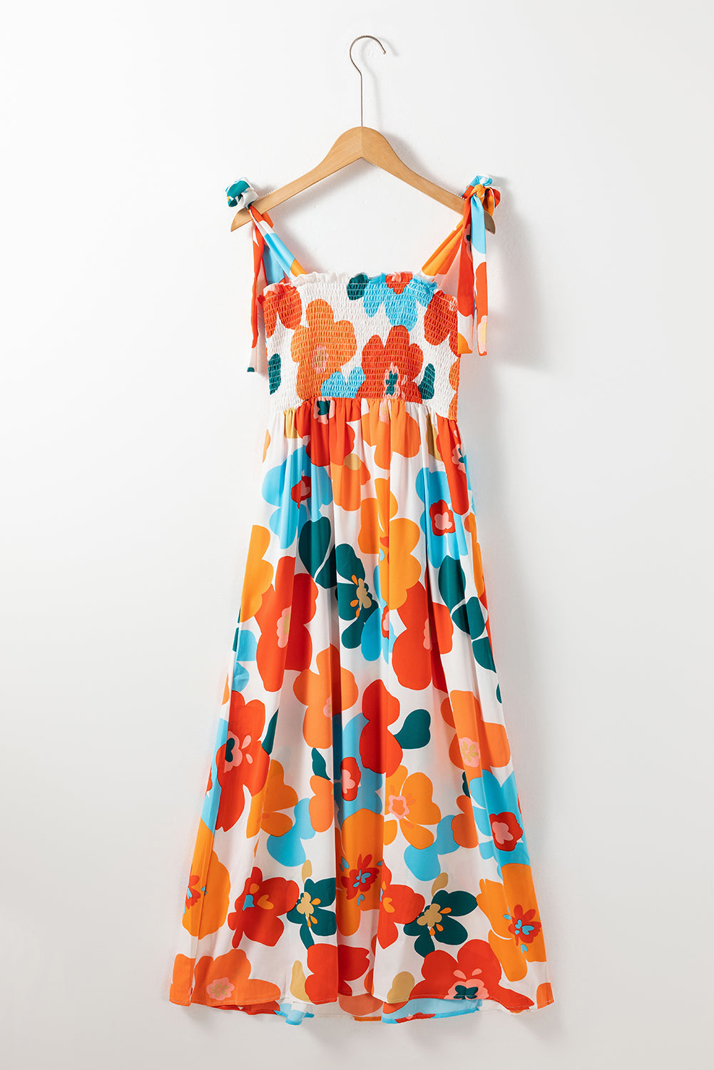 Floral Self Tied Straps Maxi Dresses