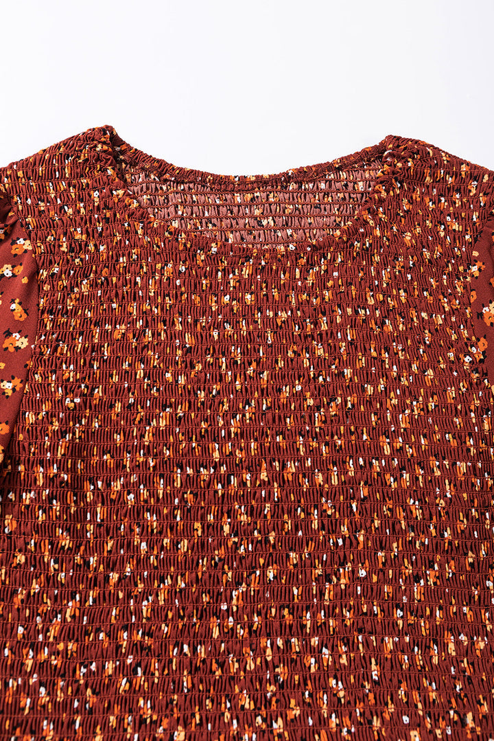 Floral Smocked Bodice Mini Dresses