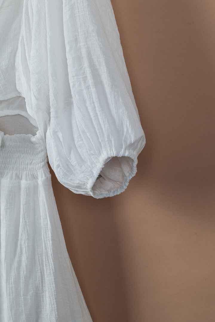 Bow Knot Ruffled High Waist Mini Dresses