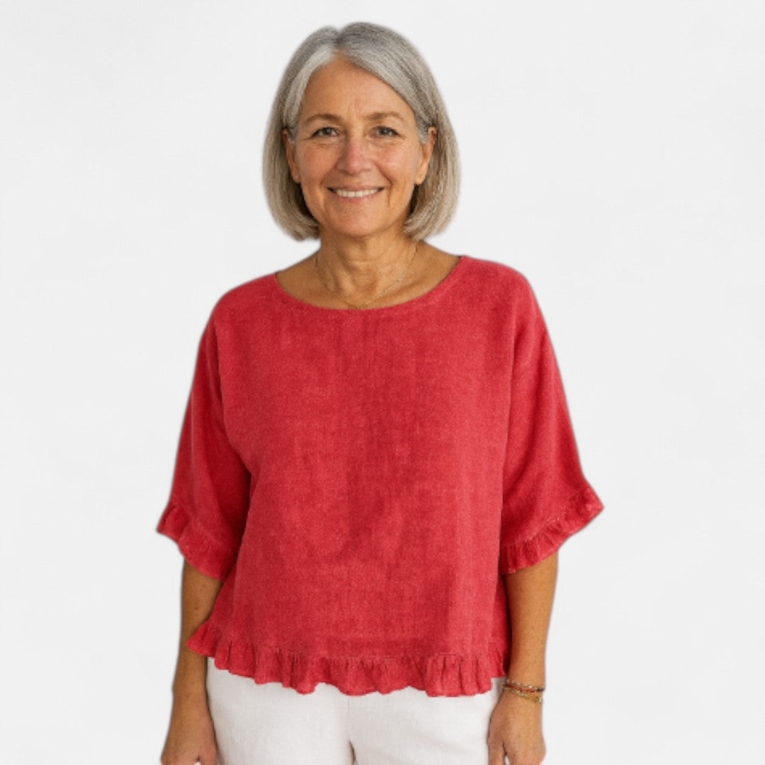 Astrid™ – Relaxed fit blouse with ruffles