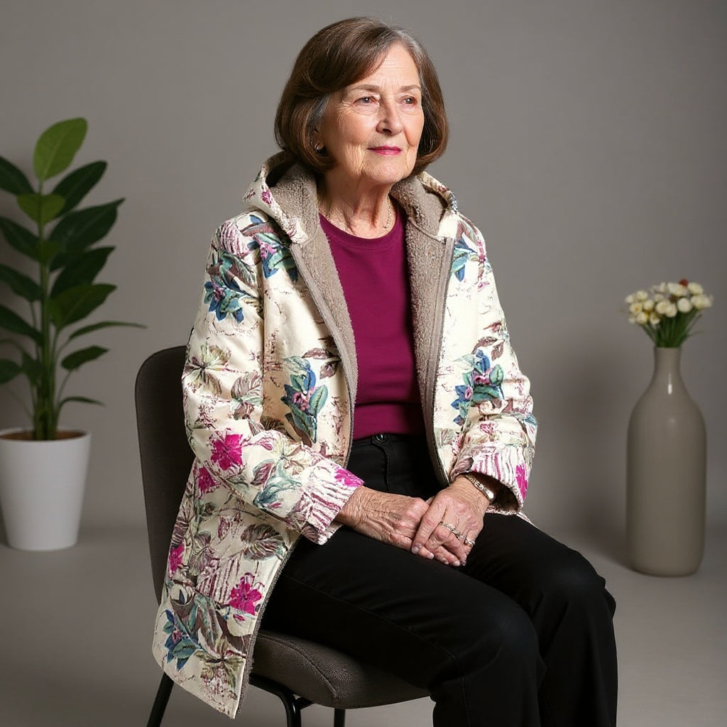 Floral Fleece Jacket | Soft Warmth with Timeless Grace 1