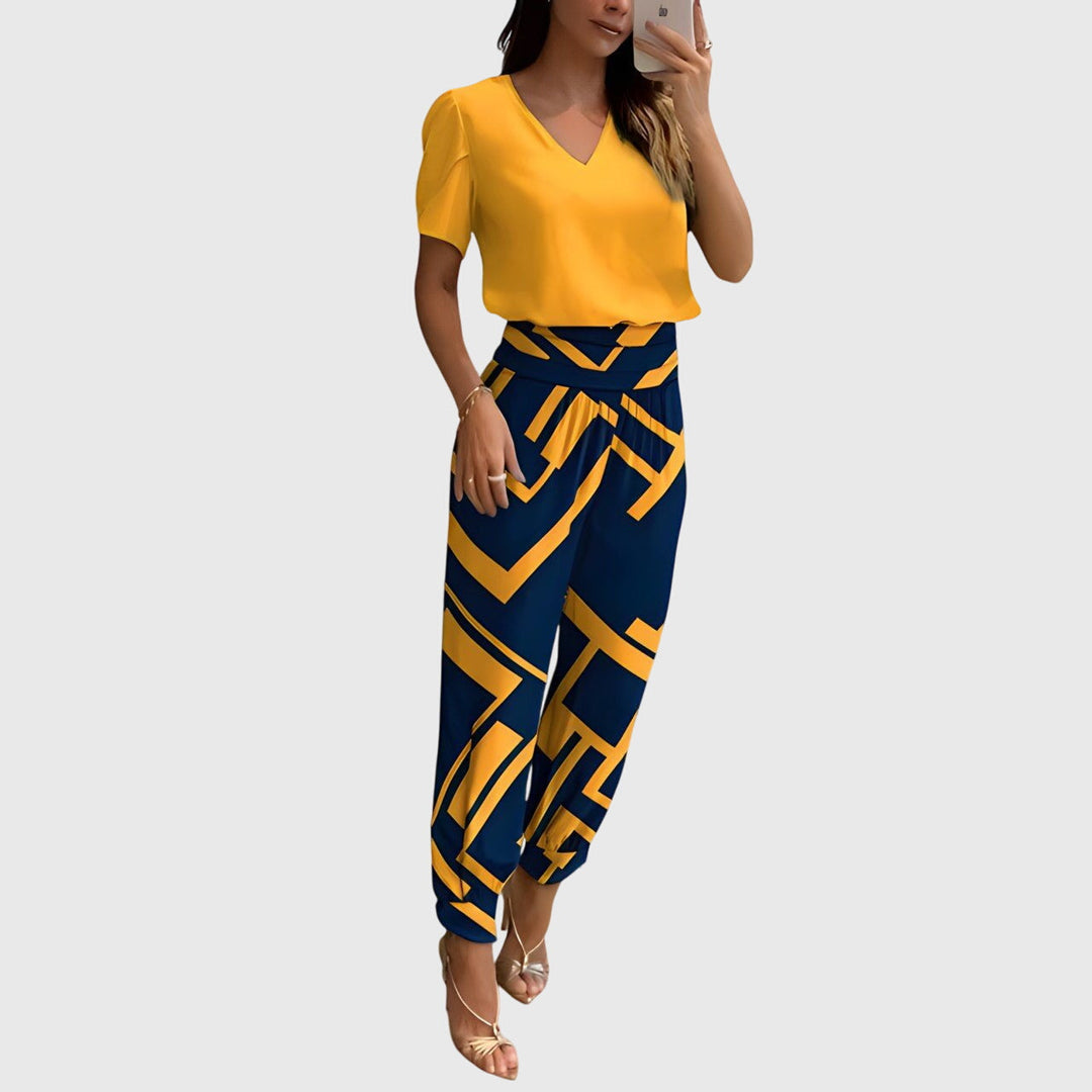 Jennifer™ | Stylish Blouse and Pants Set 0