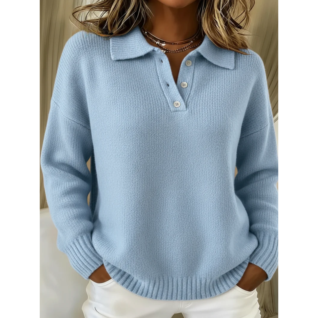 Juliette | Soft Knit Polo Sweater 0