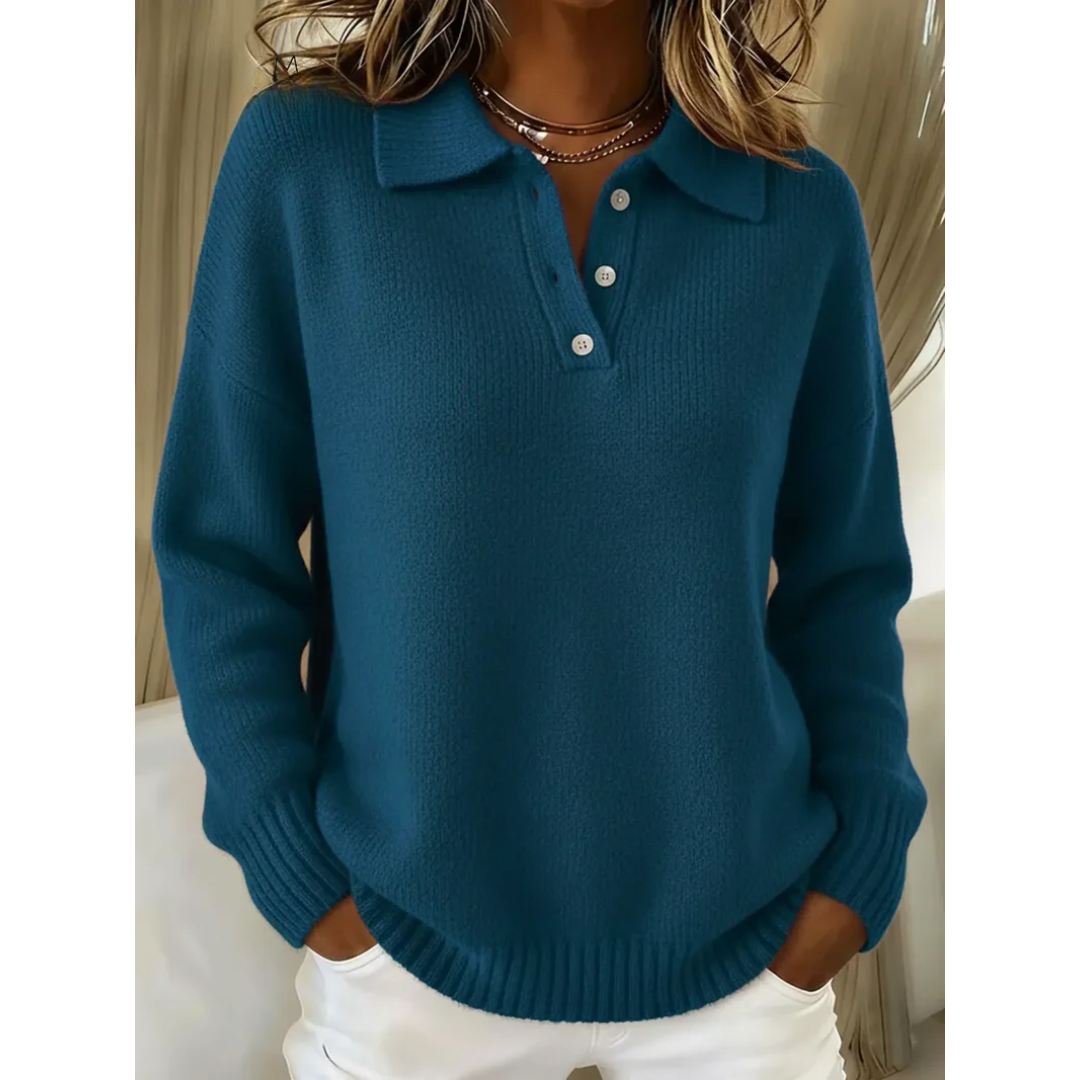 Juliette | Soft Knit Polo Sweater 1