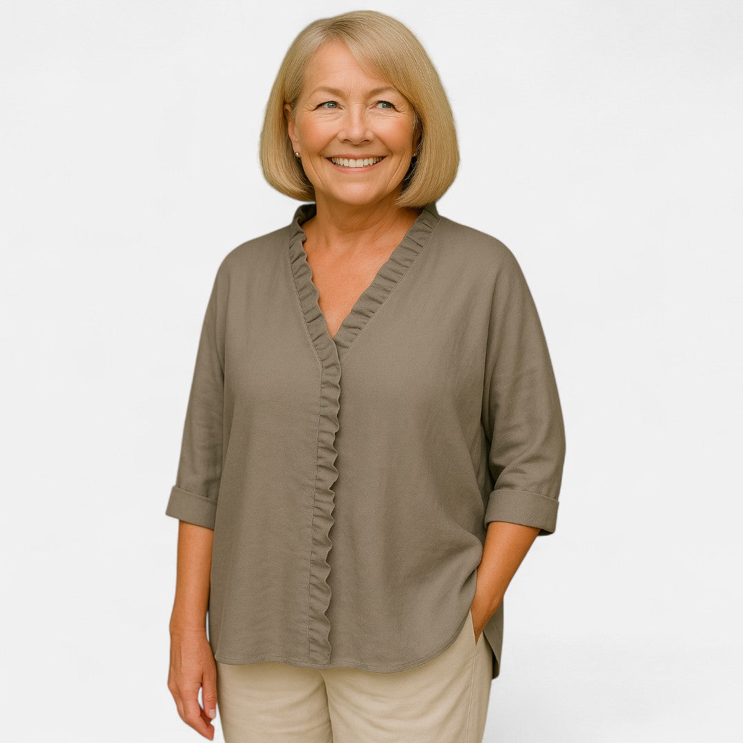 Lianhua™ - Cozy blouse with ruffles