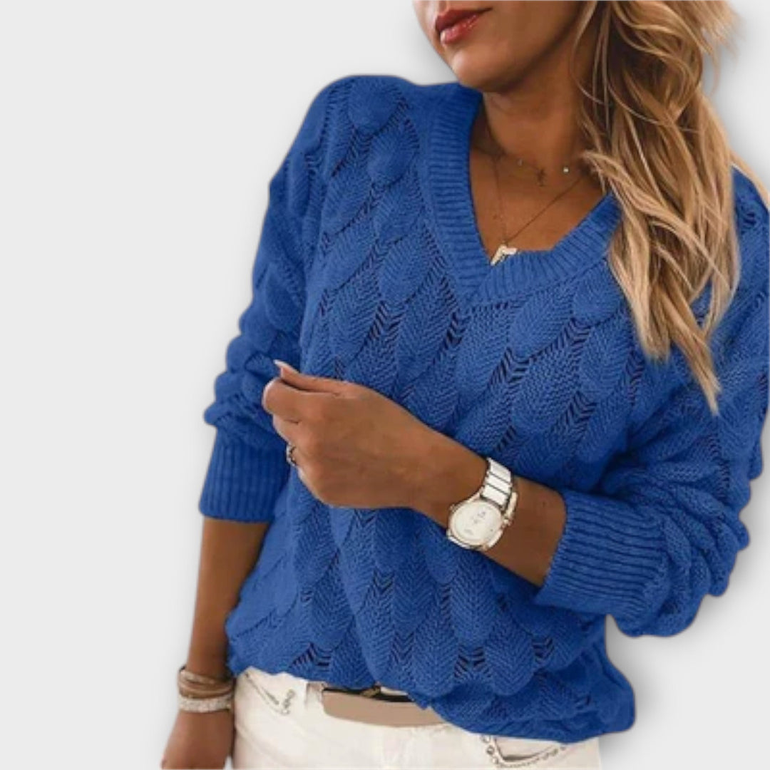 Mia™ | Cozy V-neck Pullover Sweater