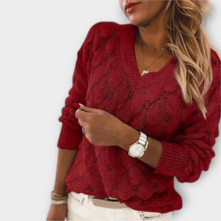 Mia™ | Cozy V-neck Pullover Sweater