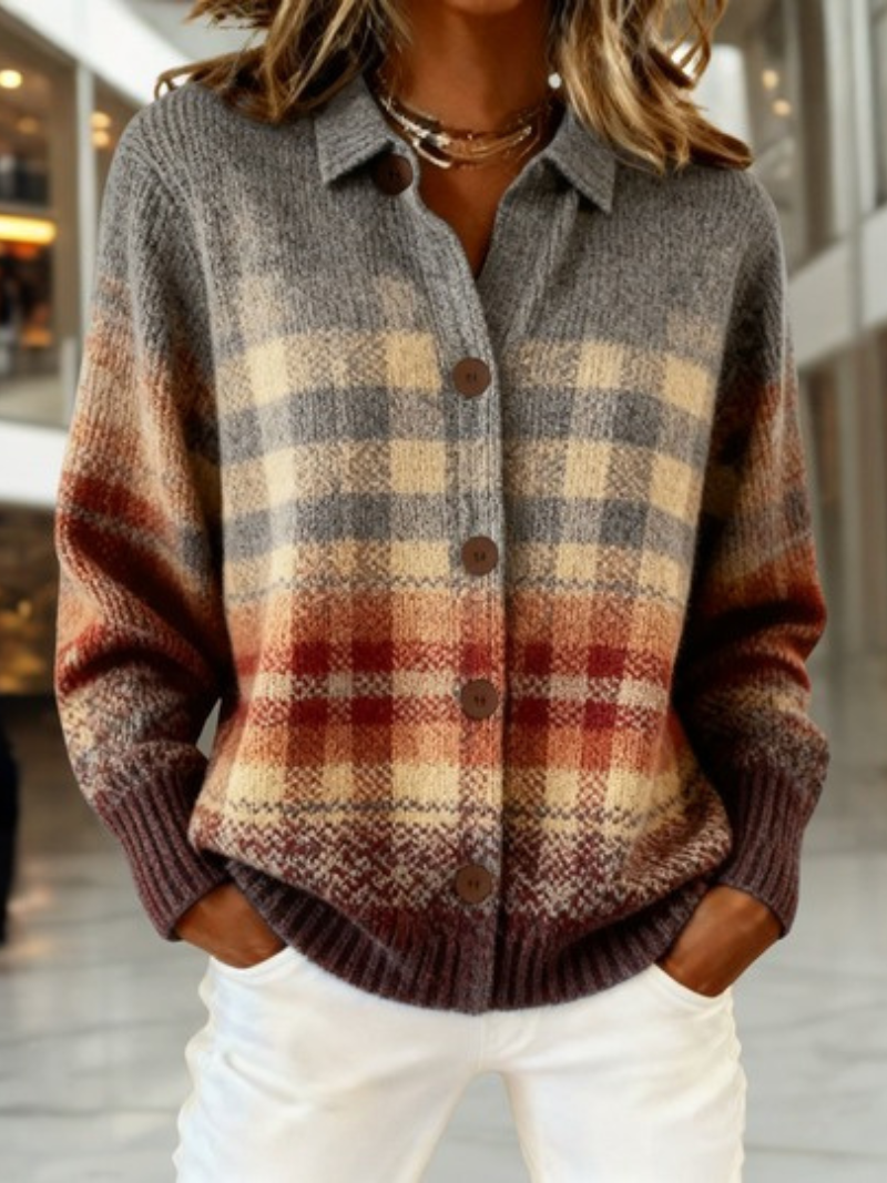 Nora | Rustic Plaid Cardigan 0