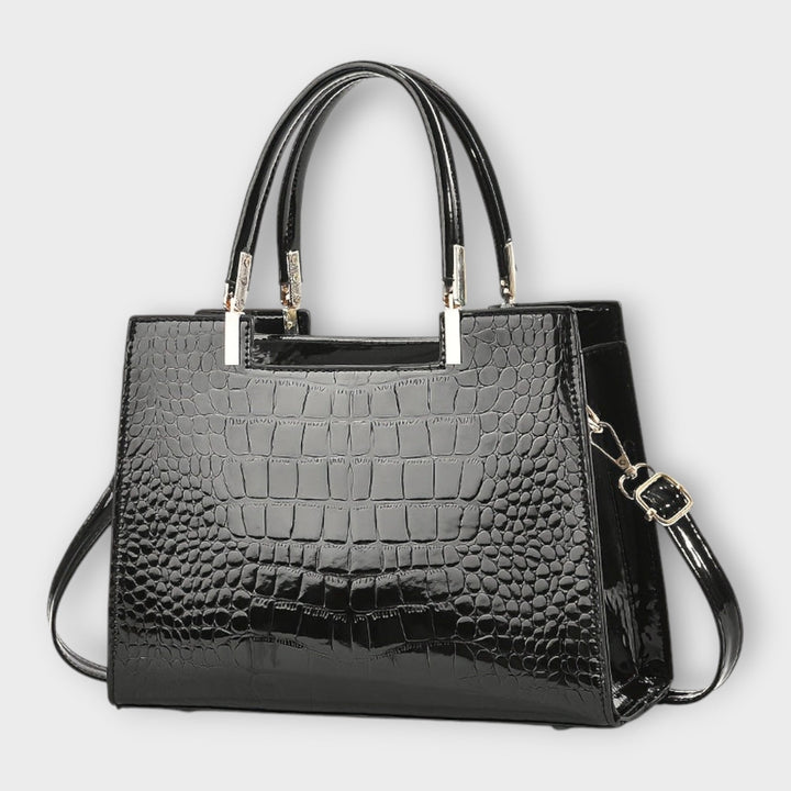 Olivia - Glossy Crocodile Pattern Handbag 1