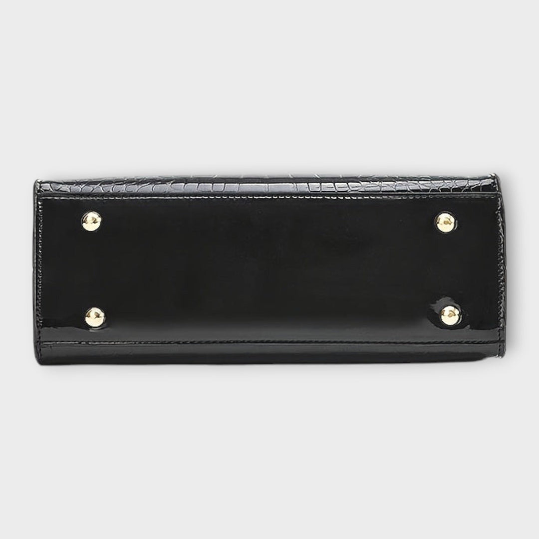 Olivia - Glossy Crocodile Pattern Handbag 3