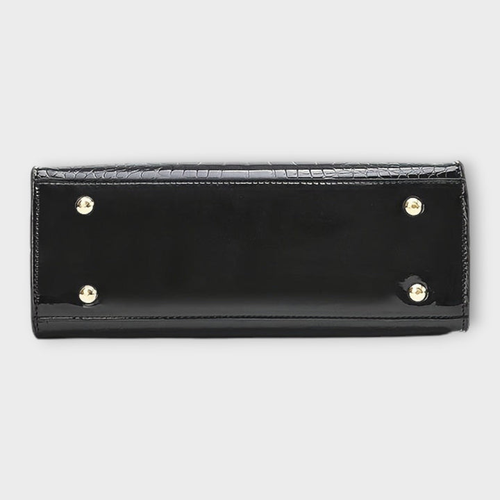 Olivia - Glossy Crocodile Pattern Handbag 3
