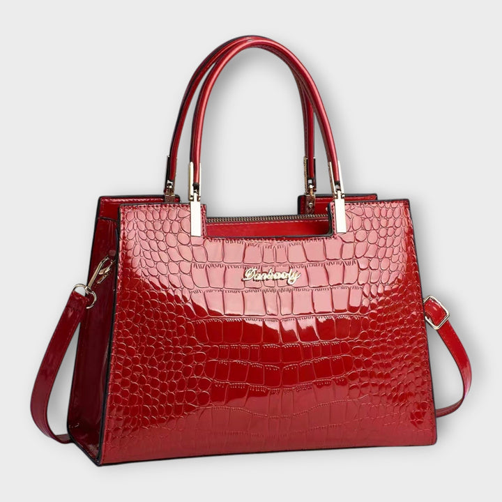 Olivia - Glossy Crocodile Pattern Handbag 5