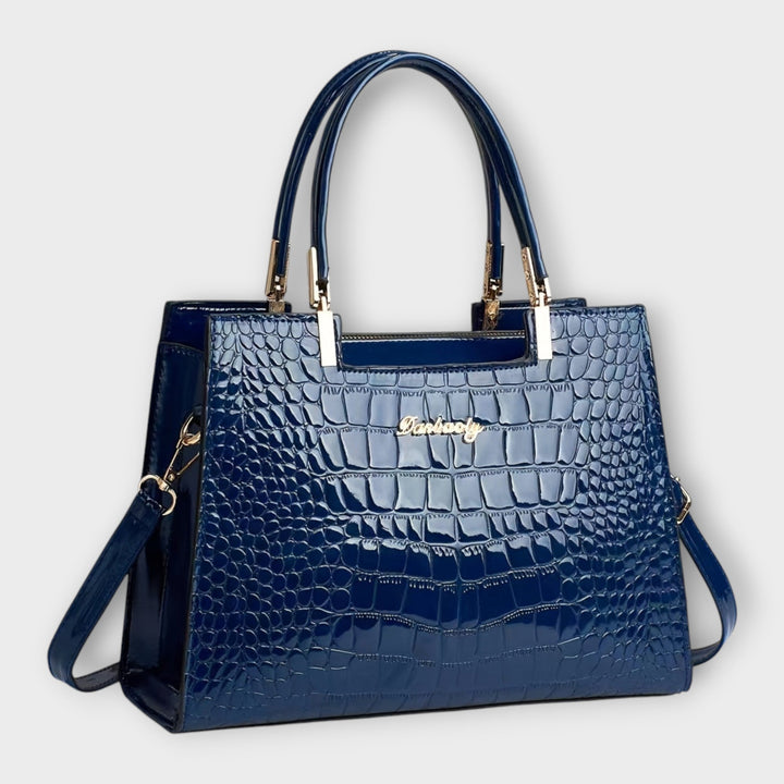Olivia - Glossy Crocodile Pattern Handbag 6