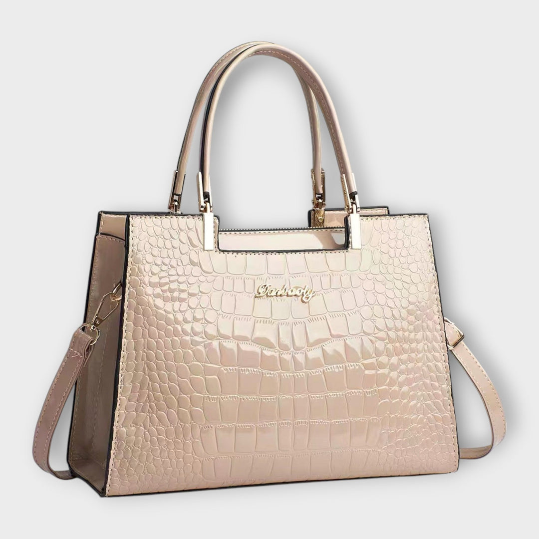 Olivia - Glossy Crocodile Pattern Handbag 7