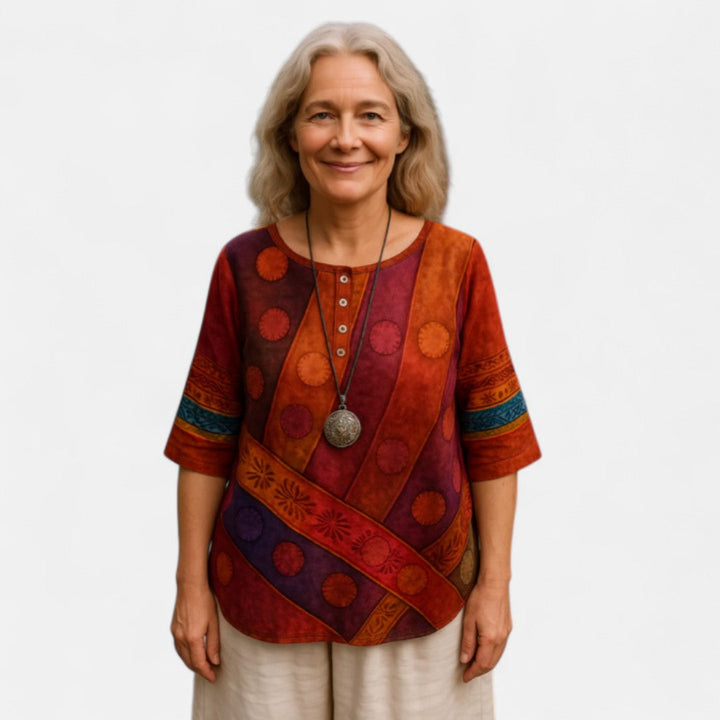 Qiuyue™ – Oversized colorful top