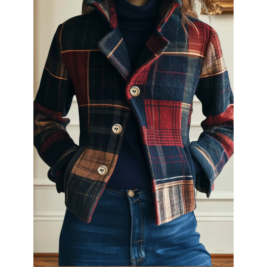 Retro Fit Plaid Wool Jacket | Timeless Warmth with Refined Elegance 0