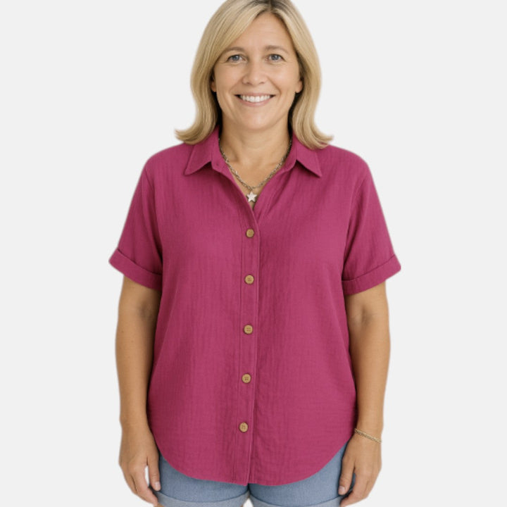 Solveig™ – Linen shirt with buttons