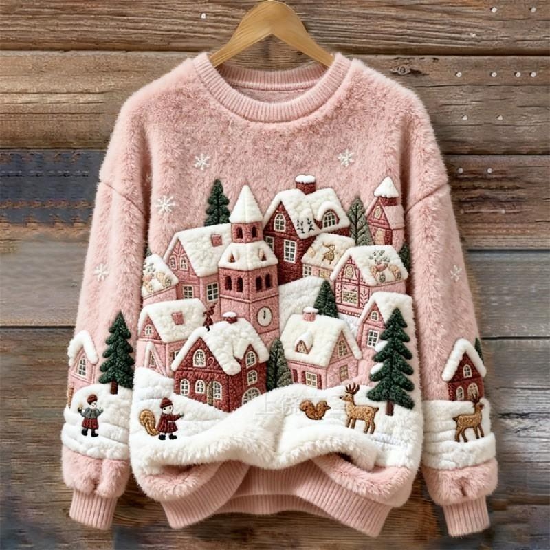 Tessa™ | Cozy Winter Village Christmas Sweater 0