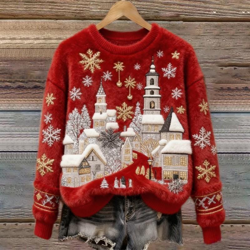 Tessa™ | Cozy Winter Village Christmas Sweater 1