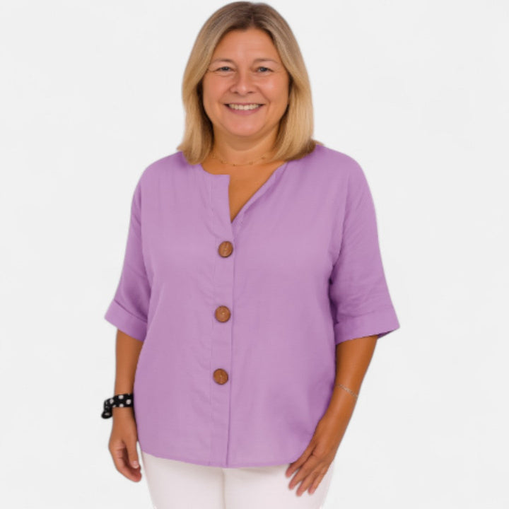 Zhilan™ – Comfortable loose-fit linen blouse