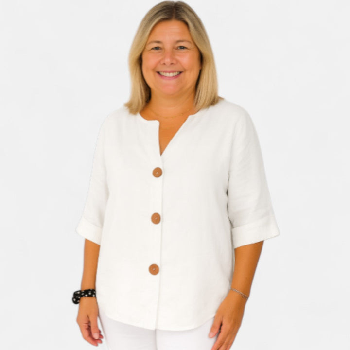 Zhilan™ – Comfortable loose-fit linen blouse