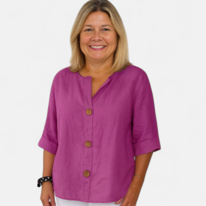 Zhilan™ – Comfortable loose-fit linen blouse