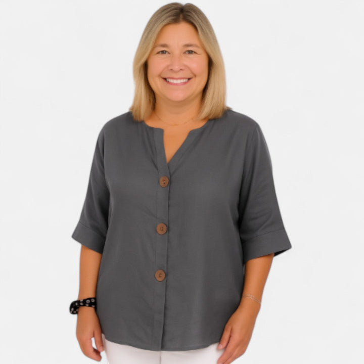 Zhilan™ – Comfortable loose-fit linen blouse